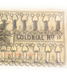 Vintage Collection of nickel HOOKS and EYES ,mint Condition 12 Sets #10 - Picture 1 of 2