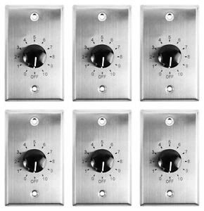 (6) Rockville VOL7035 35w 70v Stainless Wall Volume Control Zone Controllers - Picture 1 of 6