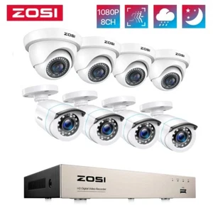 ZOSI 8CH 1080P HD CCTV Home Security Camera System 2MP DVR Outdoor Night Vision - Picture 1 of 17
