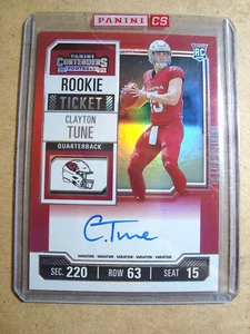 Boleto de novato Clayton Tune Contenders 2023 variación zona roja autógrafo sellado - Imagen 1 de 3