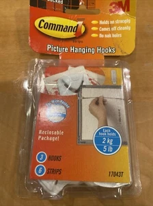 Command 17043T BILD Aufhängehaken weiß 3 HAKEN 6 Streifen 🇺🇸 - Bild 1 von 2