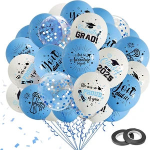 75Pcs Light Blue Graduation Balloons Decorations Class of 2025 Graduation Party - Picture 1 of 12