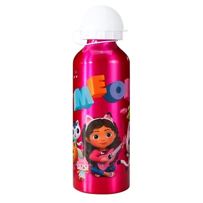Gabby's Dollhouse Aluminium Bottle Water Drinks Children Back to School Pink - Image 1 of 4