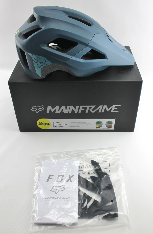 Fox Mainframe 20"-21" MIPS MTB Casco de Bicicleta de Montaña Casco de Bicicleta Azulado  Foto 1 de 4