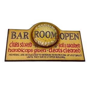 Pub Game room Bar Sign Golfers Welcome Handicaps Given Cleates Cleaned Decor - Picture 1 of 8