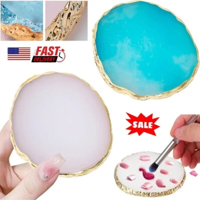 Soporte de paleta de arte en uñas de piedra de resina para esmalte de uñas de gel pintura mezcla placa de agitación Foto 1 de 4