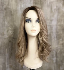 KOSHER WIGS 100% VIRGIN HUMAN HAIR WIG 24" ASH BLONDE WITH DARK ROOTS J12F45 - Picture 1 of 6