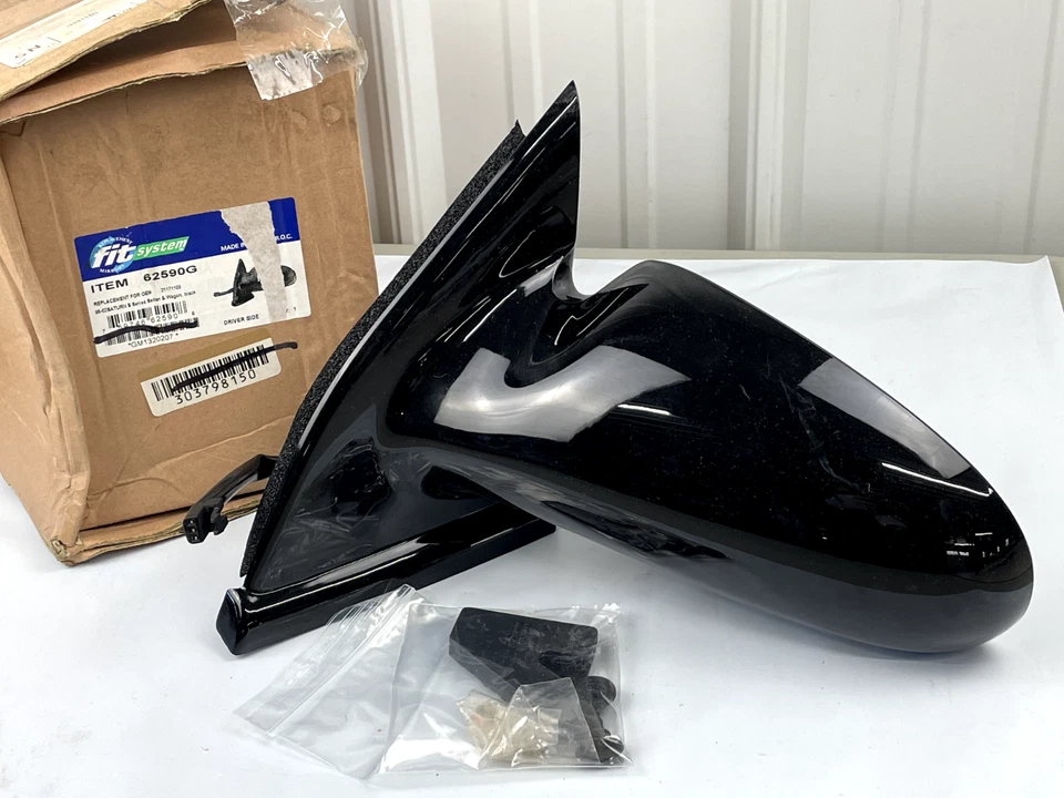 Sistema FIT 62590G Espelho elétrico esquerdo driver preto serve para 96-02 Saturn S sedã e vagão - Imagem 1 de 4