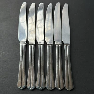 6 Ikea Svit Dinner Knife Stainless Flatware Silverware Center Ridge Tipped End - Picture 1 of 18