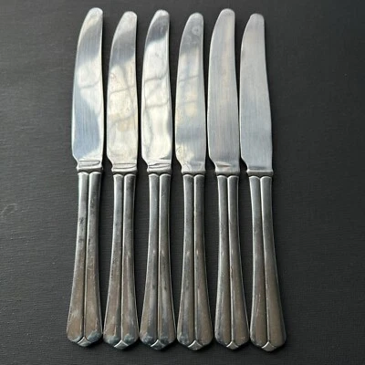 6 cuchillos de cena Ikea Svit cubiertos de acero inoxidable cubiertos extremo con punta de cresta central Foto 1 de 4