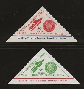 1936 US-MEXIKO Rocket Mail Briefmarken MNG - EZ 11A1, 12A1 - McAllen nach Reynosa - Bild 1 von 2