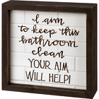 Inset Box Sign - Your Aim Will Help - Bathroom Decor