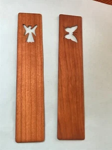 Lot of 2 Angel & Butterfly Cut-Out Thin Wood Bookmark Bookmarker – 5 and 7/8th’s - Picture 1 of 6