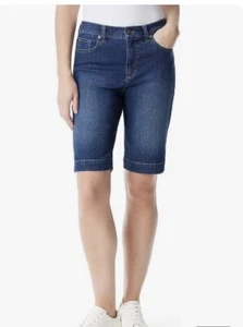 Gloria Vanderbilt Damen Amanda Bermuda Shorts blau Größe 6P neu mit Etikett - Bild 1 von 2