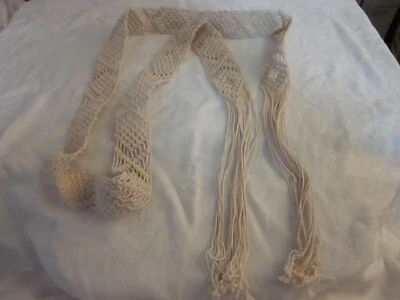 Cinto vintage retrô boho hippie chique anos 70 cor creme 80 x 2 - Imagem 1 de 4