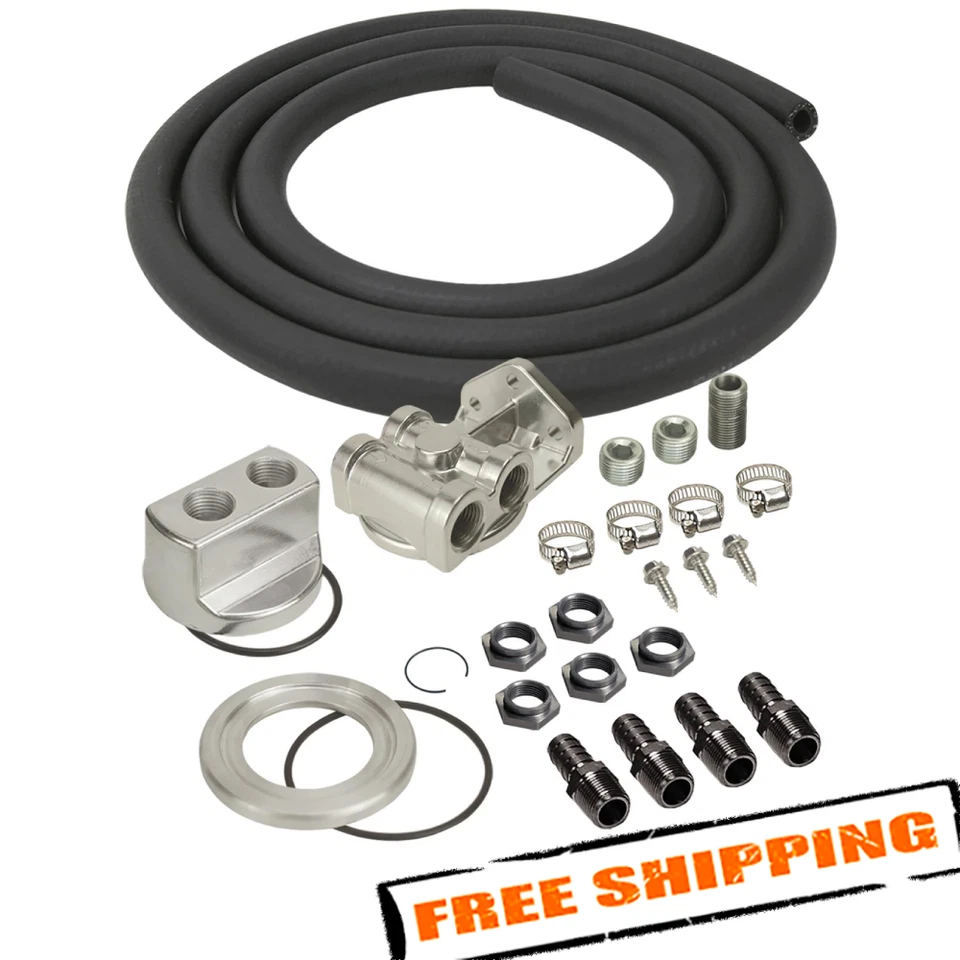 Kit de reubicación de filtro de aceite universal de montaje único Derale 15780 Foto 1 de 4