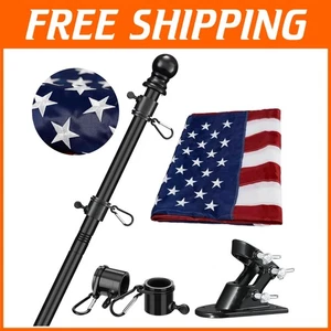 Vielseitiger 6 Fuß Flaggenmast mit gestickter amerikanischer Flagge - perfekt für den Außenbereich - Bild 1 von 11