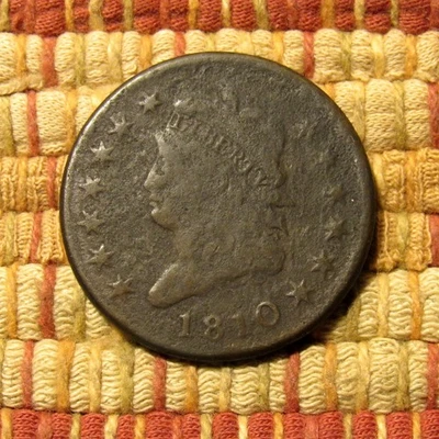 1810 CLASSIC HEAD LARGE CENT,  VG DET  ~   TOUGH YEAR & SERIES, A DECENT EXAMPLE - Image 1 of 4