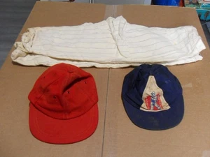 Jungen Vintage Stuart Jay Baseball Hose Junior Leaguer Mütze weiß/blau Sears Handschuh - Bild 1 von 24
