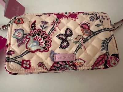 Bandolera/muñequera Vera Bradley acolchada Felicity rosa cachemira ajustable Correa Foto 1 de 4