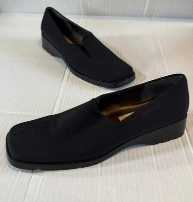 Villager by Liz Claiborne Size 9M Charlize Black Slip-On Square Toe Shoe - Image 1 of 4