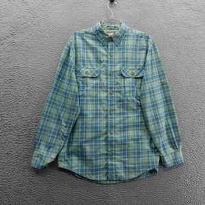 Duluth Breezeshooter Plaid Shirt Mens Medium Long Sleeve Blue Green Vented - Picture 1 of 12