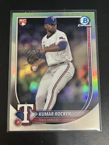 2025 Bowman -  Kumar Rocker #80 SP Chrome Rookie Red RC - Texas Rangers ! - Picture 1 of 2