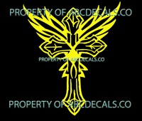 VRS Religious Cross Jesus Rockstar Wing CAR DECAL VINYL STICKER 