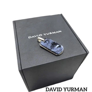 David Yurman Men's Chevron Tag in Sterling Silver with Pietersite L:35mm W:18mm - Picture 1 of 24