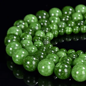 Cuentas sueltas de jade redondas para sentarse con fauces naturales 6 mm 8 mm 10 mm 12 mm 7,5 pulgadas (D565) - Imagen 1 de 3