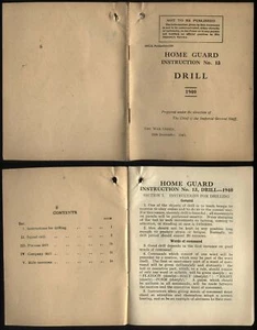 1940 HOME GUARD Instruction No 13-DRILL 28 page WAR OFFICE Pamphlet - Foto 1 di 1