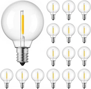 G40 C7 LED Replacement Light Bulbs Globe Bulb Warm White Lamp Bulbs 25 Pack - Picture 1 of 19