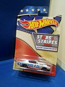 Hot Wheels Stars & Stripes Series #4/10 '68 Hemi Barracuda Diecast 1:64 Scale - Picture 1 of 2