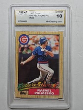 1987 Topps Baseball Rafael Palmeiro GEM MT 10 Rookie Future Stars #634 MLB Cubs