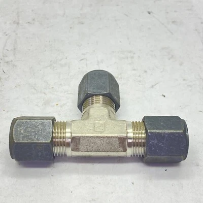 New Parker Ferulok 1/2" BU Union Tee 8-JBU-SS Hydraulic Flareless Tube Fitting - Image 1 of 4