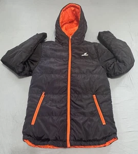 Adamant Youth Jacket Small Orange Black Logo Full Zip Reversible Puffer Jacket - Picture 1 of 11