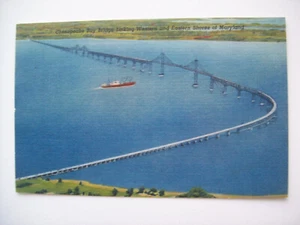 CHESAPEAKE BAY BRÜCKE UNDICHT WESTERN und OSTKÜSTE VON MARYLAND POSTWAGEN  - Bild 1 von 2