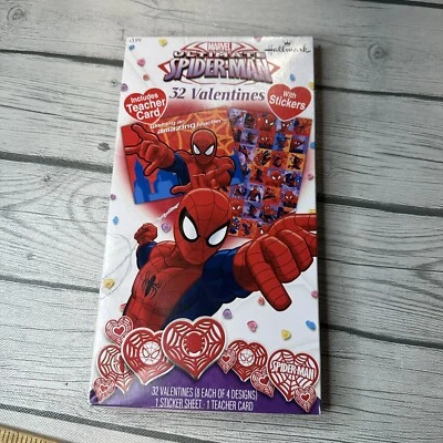 Tarjetas de San Valentín (caja de 32) pegatinas de tarjetas de amigo de Spider-Man y tarjeta de maestro Foto 1 de 4