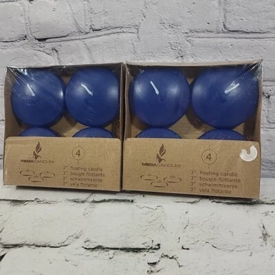 Mega velas - Juego de 8 velas de disco flotante de 3" azul marino sin perfume Foto 1 de 4