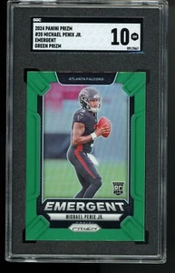 MIchael Penix Jr 2024 Panini Prizm Green Emergent RC Atlanta NFL SGC 10 Gem Mt - Picture 1 of 3