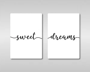Dulce Dreams Cita Flotante Metal Pared Arte Estampado Placa Dormitorio Buena Noche Dormir - Imagen 1 de 5