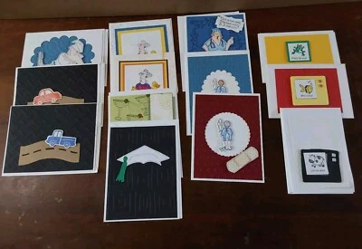 Handmade Cards w/ Envelopes Textured Set 13 Greetings Graduation Get Well Friend - Image 1 of 4