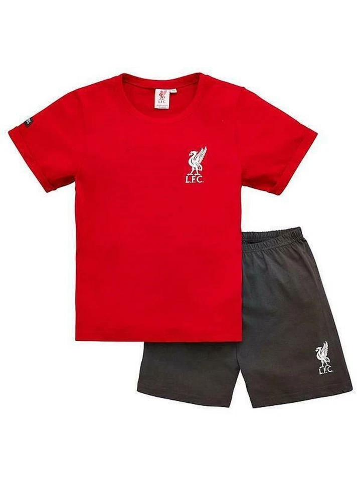 Liverpool FC Shorts Boys Pyjamas Red Football Short Sleeve Nightwear