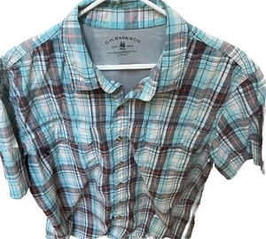 G.H. Bass & Co Mesh Shirt-Sleeve Plaid Button Up Performance - Picture 1 of 5