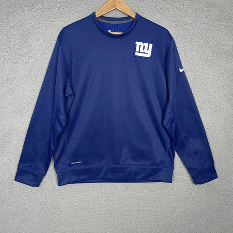 New York Giants Sweatshirt Mens Large Blue Nike On Field NFL Football Therma Fit Cover