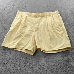 Vintage Polo Ralph Lauren Shorts Men's 40 Yellow Pleated Chino Made In USA - Picture 1 of 14
