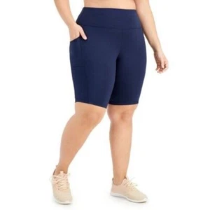 Pantalones cortos de bicicleta ID Ideology para mujer azules, dos bolsillos laterales - Imagen 1 de 9