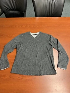 Nat Nast V-Neck  Pullover Sweatshirt Size Medium Grey 3c - Picture 1 of 8