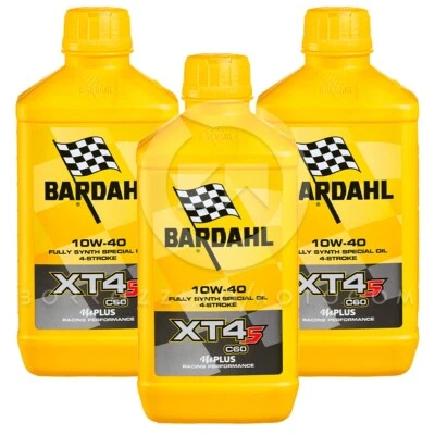 3L OLIO MOTORE SINTETICO MOTO 4T BARDAHL XT4-S C60 10w40 MA2 RACING POLAR PLUS