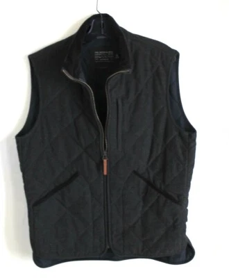 J.Crew Sz M уголь выстеганная действительно хороший хлопок жилет куртка мужская роскошь - Изображение 1 из 4